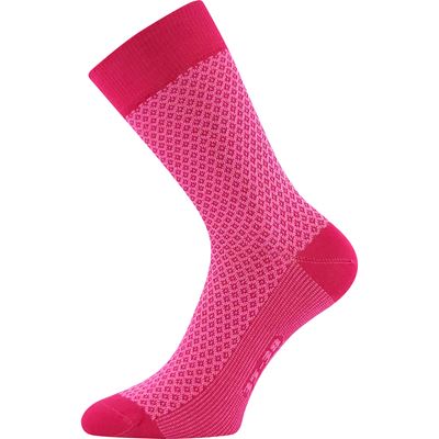 Women's jacquard socks ŽANETA with cotton MAGENTA