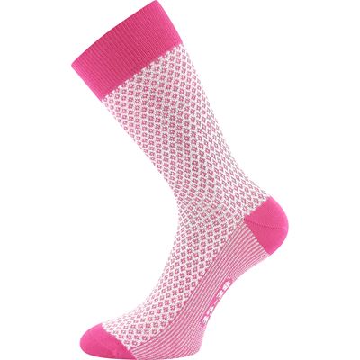 Women's jacquard socks ŽANETA with cotton PINK