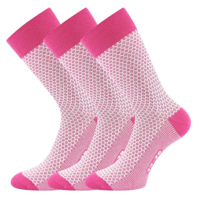 Women's jacquard socks ŽANETA with cotton PINK Lonka 125990 2