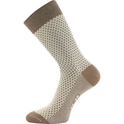 Women's jacquard socks ŽANETA with cotton LIGHT BROWN