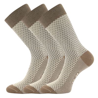 Women's jacquard socks ŽANETA with cotton LIGHT BROWN Lonka 125985 2