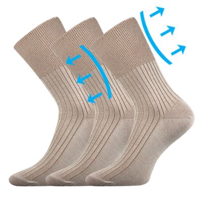 Thin ZDRAV medical socks with non-constricting cuff BEIGE