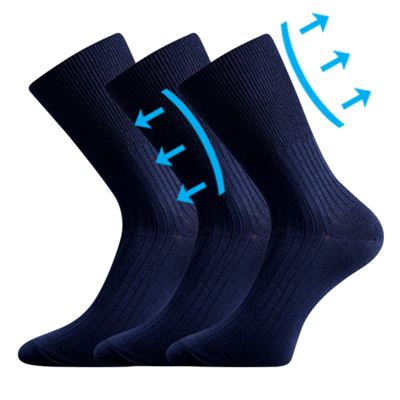 Thin ZDRAV medical socks with non-constricting cuff, DARK BLUE