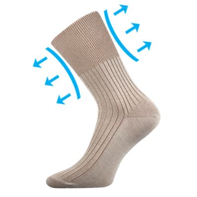 Thin ZDRAV medical socks with non-constricting cuff BEIGE