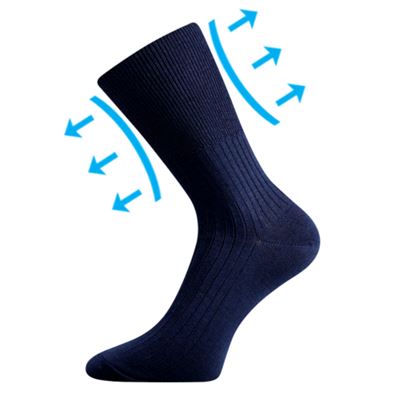 Thin ZDRAV medical socks with non-constricting cuff, DARK BLUE