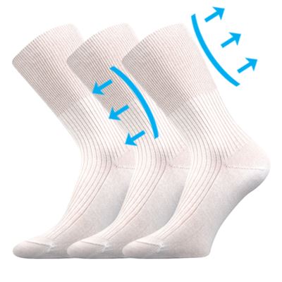 Thin medicine socks ZDRAVAN 100% cotton with non-constricting cuff WHITE