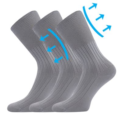 Thin medicine socks ZDRAVAN 100% cotton with non-constricting cuff GREY