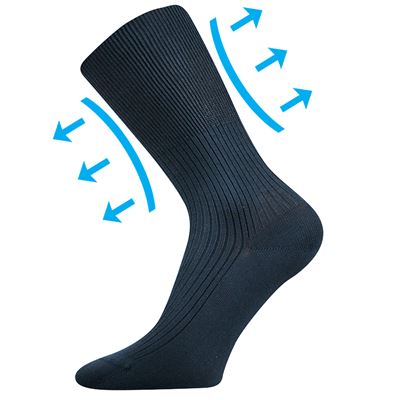 Thin medicine socks ZDRAVAN 100% cotton with non-constricting cuff DARK BLUE