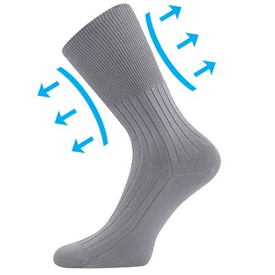 Thin medicine socks ZDRAVAN 100% cotton with non-constricting cuff GREY