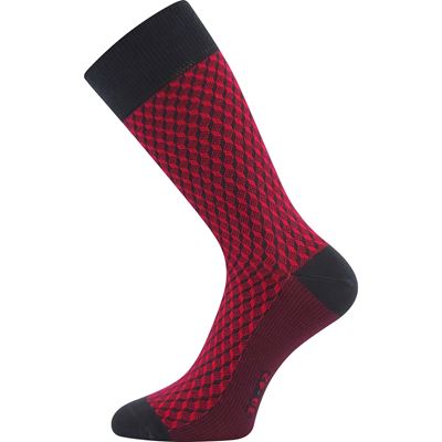 Men's formal socks ŽERYK with cotton DARK GREY WITH MAGENTA