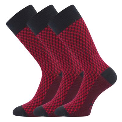 Men's formal socks ŽERYK with cotton DARK GREY WITH MAGENTA