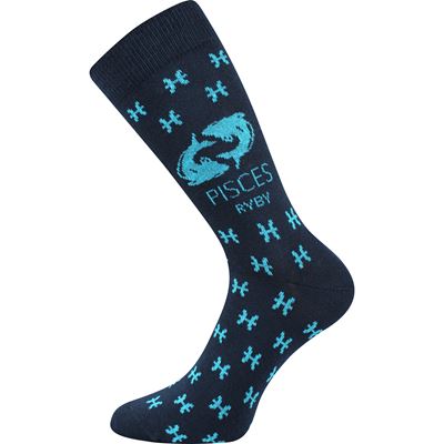 ZODIAC zodiac sign socks in a box PISCES dark blue