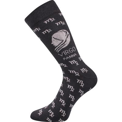 ZODIAC zodiac sign socks in a box, VIRGO, dark grey