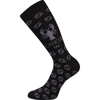 Socks with the ZODIAC sign in a box CANCER black
