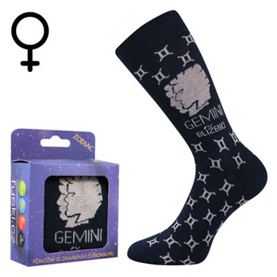 ZODIAC zodiac sign socks in a box GEMINI dark blue