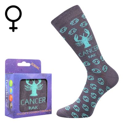 ZODIAC zodiac sign socks in a box CANCER dark grey