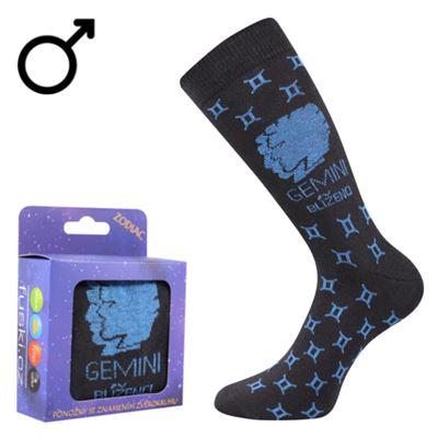 ZODIAC zodiac sign socks in a box GEMINI dark grey