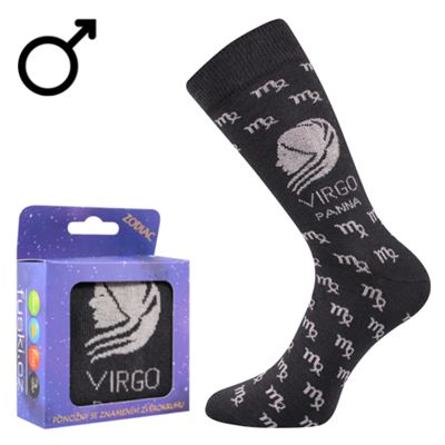 ZODIAC zodiac sign socks in a box, VIRGO, dark grey