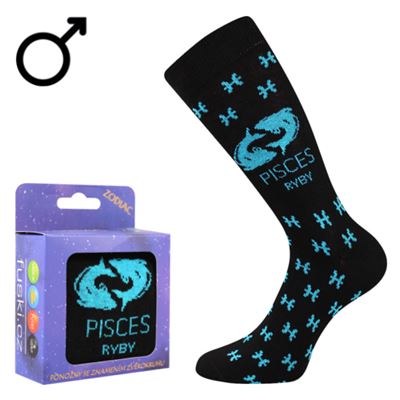ZODIAC zodiac sign socks in a box PISCES black