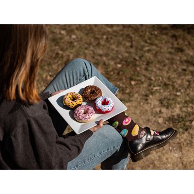 Funny DONUT socks in a box RED