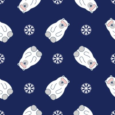 SEEKING dark blue BEARS AND SNOWFLAKES short-sleeved nightshirt