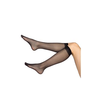 Women's nylon knee-socks NYLON knee-socks 20 DEN NERO (black) 2 pairs packed only in a bag